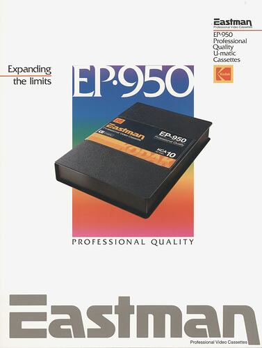 Data Sheet - Eastman Kodak, EB 950 Broadcast Quality U-matic Cassettes, 1987
