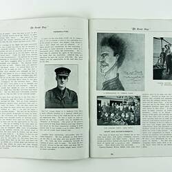 Open booklet showing pages 4 and 5 with photos and text.