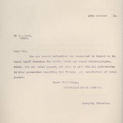 Letter - Thomas Baker to Kodak Works Employees, 13 Oct 1910