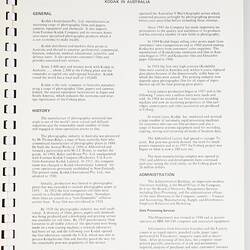 Booklet - Kodak (Australasia) Pty Ltd, 'Industrial Mobilisation Course. Visit to Kodak', Coburg, 11 July 1972