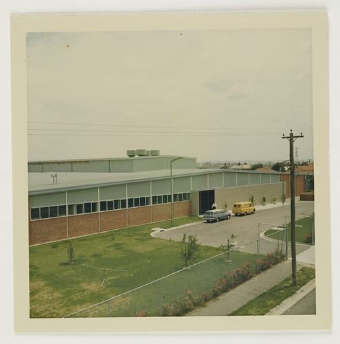 Slide 256, 'Extra Prints of Coburg Lecture', Exterior of Building 20, Kodak Factory, Coburg, circa 1960s