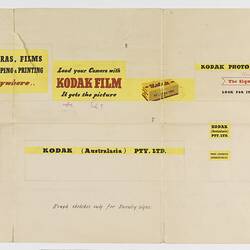 Poster - Kodak Australasia Pty Ltd, 'Rough Sketches Only For Burnley Signs', 1950-1951