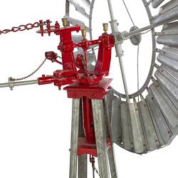 Close up view of double crank mechanism.