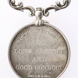 Medal - South Australia Long Service & Good Conduct Medal, Specimen, Queen Victoria, South Australia, Australia, 1895-1901 - Reverse