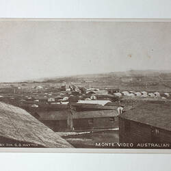 Barracks in undulating landscape.