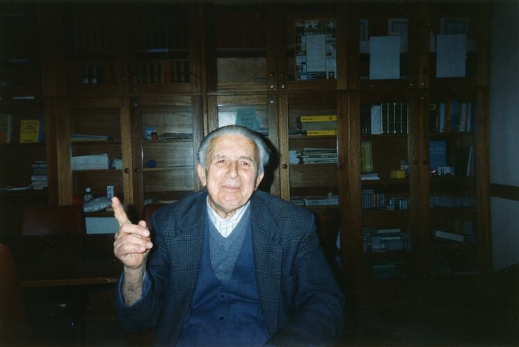 Imam Ahmed Skaka at mosque's library in Adelaide, 1998