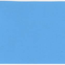 Blue sheet of paper.
