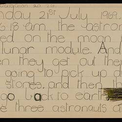 Student Work - Moon Landing, John Callaghan, Altona Primary School, 21 Jul 1969