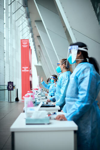Entry Staff, St Vincent's Vaccination Hub, Melbourne Museum, 23 Sep 2021