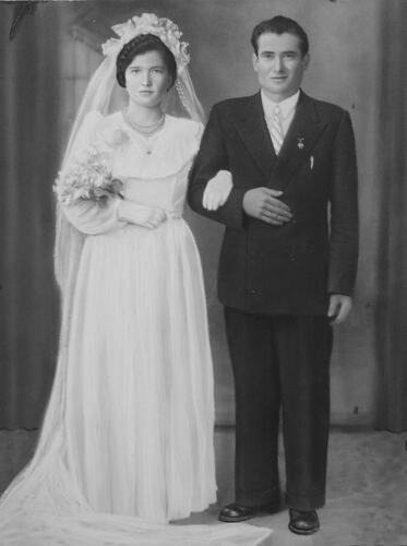 Domenico & Domenica Annetta, Studio Wedding Portrait, Italy, 1953