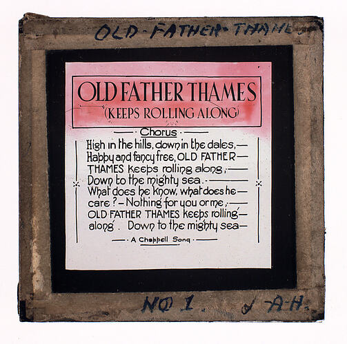 Lantern Slide - 'Old Father Thames'