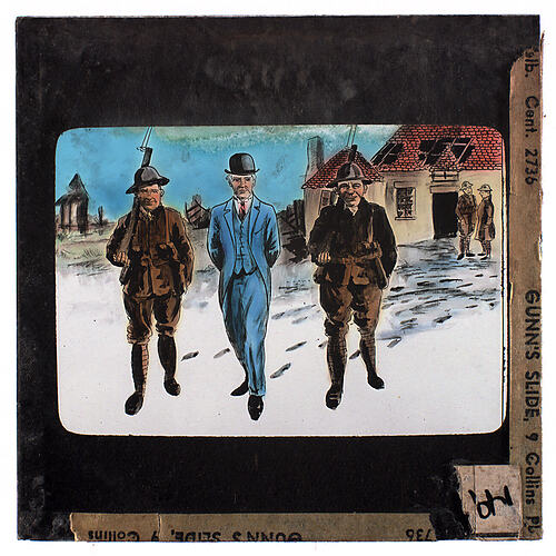 Lantern Slide - Universal Opportunity League, Two Soldiers and a Man