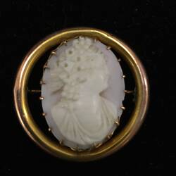 Brooch - H. Simonsen, Cameo, Gold Set, Melbourne, Victoria, circa 1920