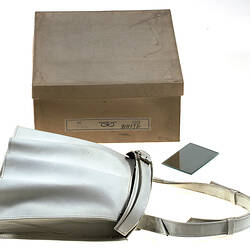Handbag - White Leather, Simpson's Gloves, Richmond, Victoria, 1950s