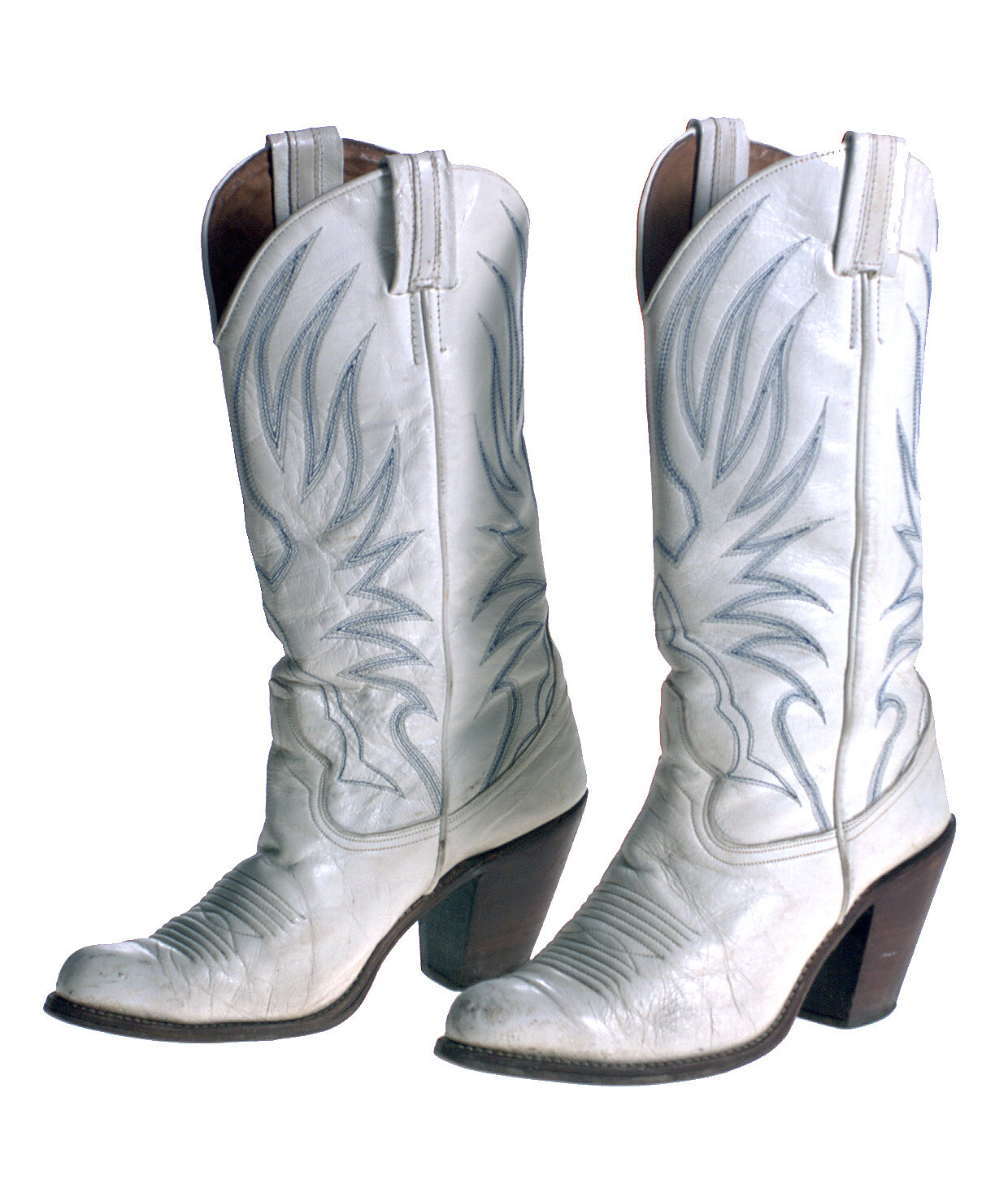 white and blue cowgirl boots