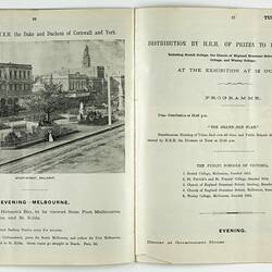 Printed double page of booklet,  in black and white with black and white photographs and illustrations.