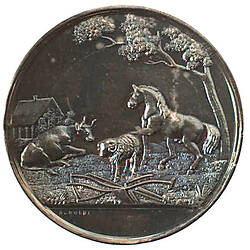 Medal - Port Phillip Farmers' Society, Silver Prize, Victoria, Australia, 1857