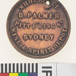 Token - 1 Penny, B. Palmer, Liverpool Arms, Sydney, New South Wales, Australia, circa 1857