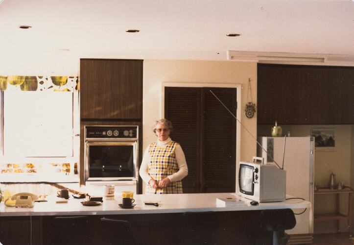 Digital Photograph - Woman in New Kitchen, Dandenong North, 1977