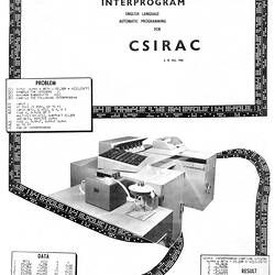 Manuals - CSIRAC Computer, Interprogram, 1960