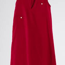 Dress - Branch Central Clothing, Child's Corduroy Pinafore, Red, circa 1980