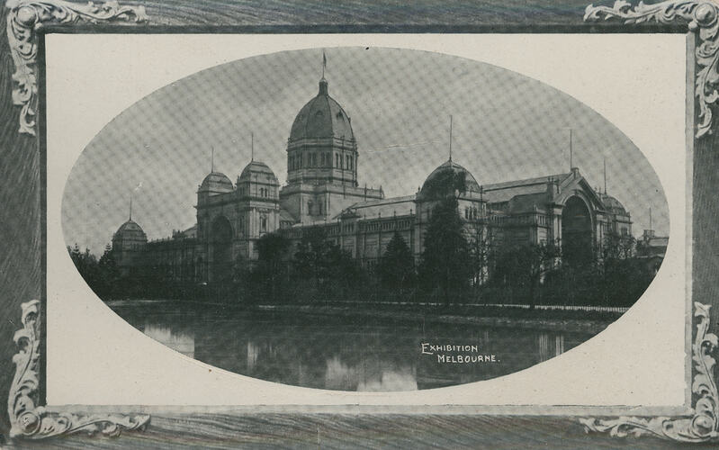 Postcard - Southern Facade, Exhibition Building, Marlborough Art Series, Melbourne, circa 1905