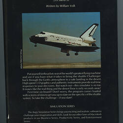 Back of box containing Mac Challenger computer game
