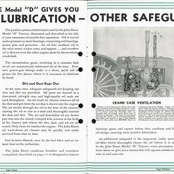 Tractor brochure with pictures of engines.