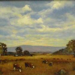Oil Painting - Cattle Grazing, Helene Ilich