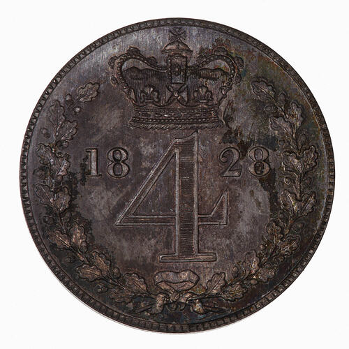 Coin - Groat, George IV, Great Britain, 1828 (Reverse)