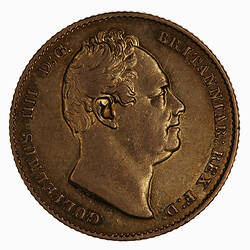 Coin - Sovereign, William IV, Great Britain, 1837 (Obverse)