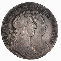 Coin - Halfcrown, William and Mary, Great Britain, 1689 (Obverse)