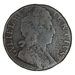 Coin - Halfpenny, William III, England, Great Britain, 1698 (Obverse)
