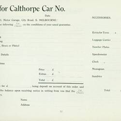Calthorpe, 1912