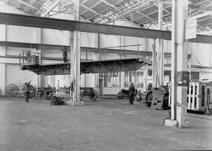 Crane in warehouse