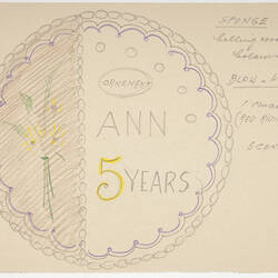 Cake Design - Karl Muffler, 'Ann 5 Years', 1930s-1950s