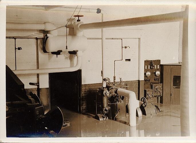 Photograph -Kodak Australasia Pty Ltd, Generators and Pipes Under Flood Water, Abbotsford, Victoria, 1934