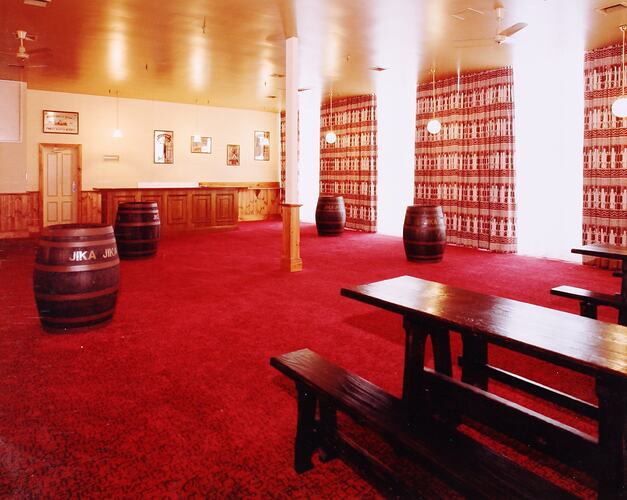 Photograph - Interior of Jika Jika Bar in Eastern Annexe, Royal Exhibition Building, Melbourne, circa 1983