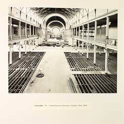 Photograph - Programme '84, Timber Floor Replacement in the Great Hall, Royal Exhibition Buildings, 30 Jan 1985