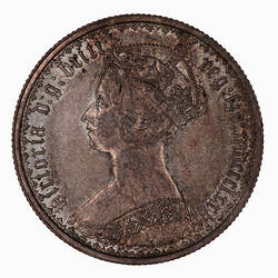 Coin - Florin, Queen Victoria, Great Britain, 1876 (Obverse)