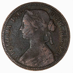 Coin - Penny, Queen Victoria, Great Britain, 1860 (Obverse)