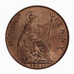 Coin - Halfpenny, Edward VII, Great Britain, 1906 (Reverse)