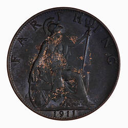 Coin - Farthing, George V, Great Britain, 1911 (Reverse)
