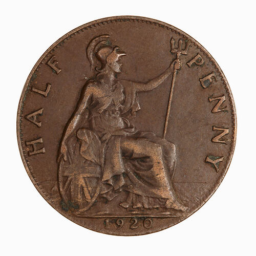 Coin - Halfpenny, George V, Great Britain, 1920 (Reverse)