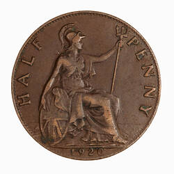 Coin - Halfpenny, George V, Great Britain, 1920 (Reverse)