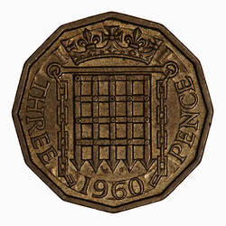 Coin - Threepence, Elizabeth II, Great Britain, 1960 (Reverse)