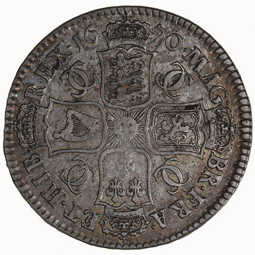 Coin - Halfcrown, Charles II, Great Britain, 1670 (Reverse)
