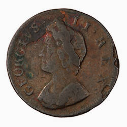 Coin - Farthing, George II, Great Britain, 1732 (Obverse)