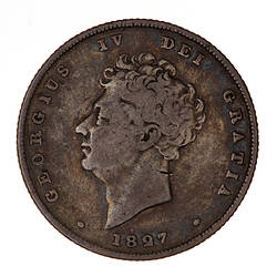 Coin - Shilling, George IV, Great Britain, 1827 (Obverse)