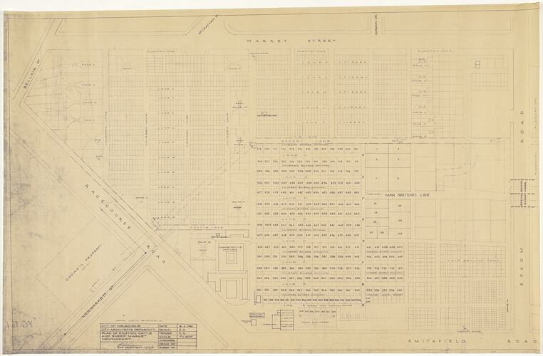 Plan - Existing Cattle and Sheep Market, Newmarket Saleyards, Newmarket, 17 Nov 1961